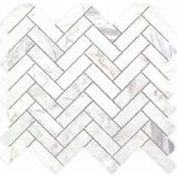 Marmo Calacatta Grey Herringbone Marble Mosaic Tile 12.5x11.25