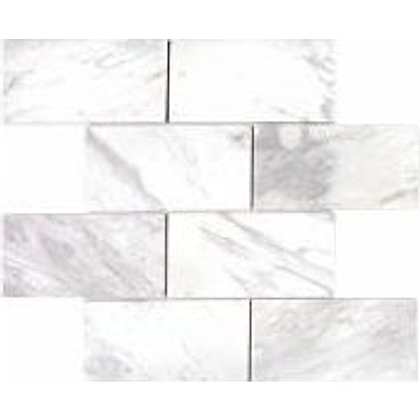 Marmo Calacatta Grey Subway Mosaic Tile 11.75x11.75 Marble