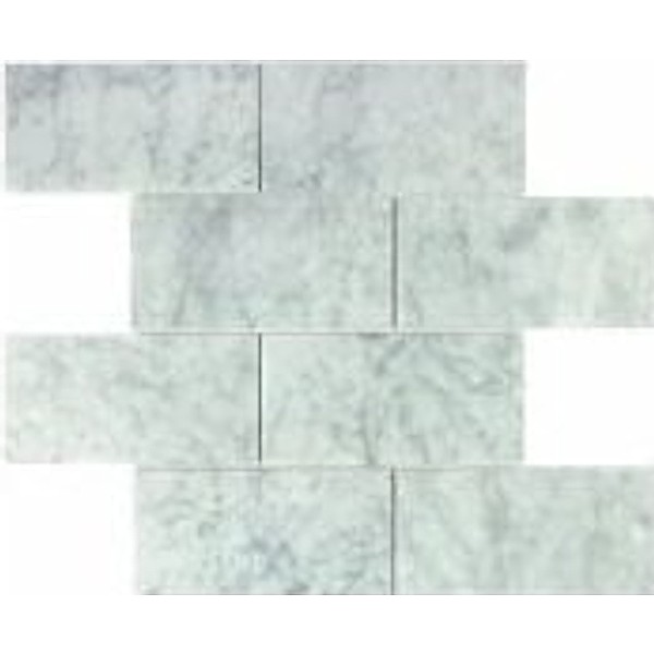 Marmo Carrara Subway Mosaic Tile in Carrara color, 11.75x11.75 size, made of marble