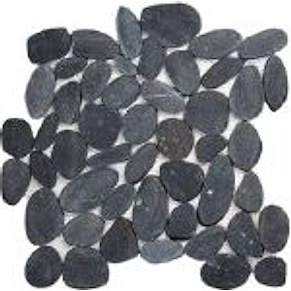 Pebble Stone Black Sliced