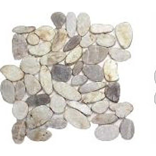 Pebble Stone White Sliced