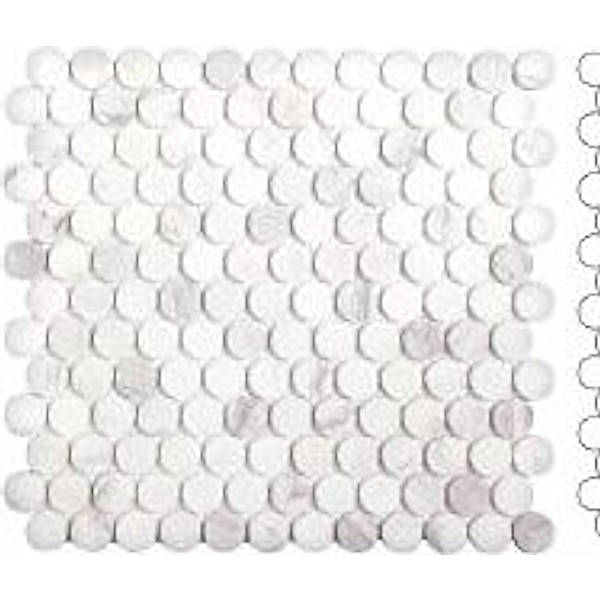 Penny Round Calacatta Grey Honed