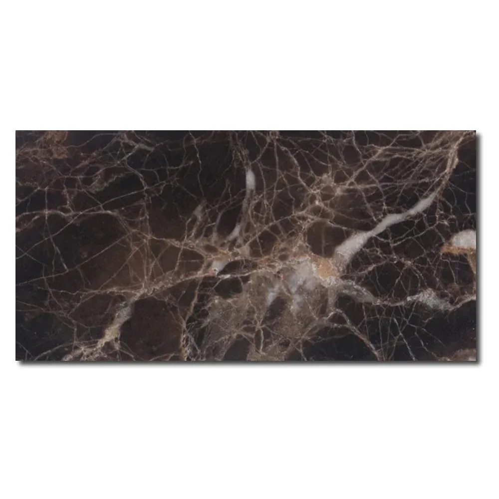 Emperador Dark Marble polished finish in 12x12 size, natural stone material with rich dark color and unique veining
