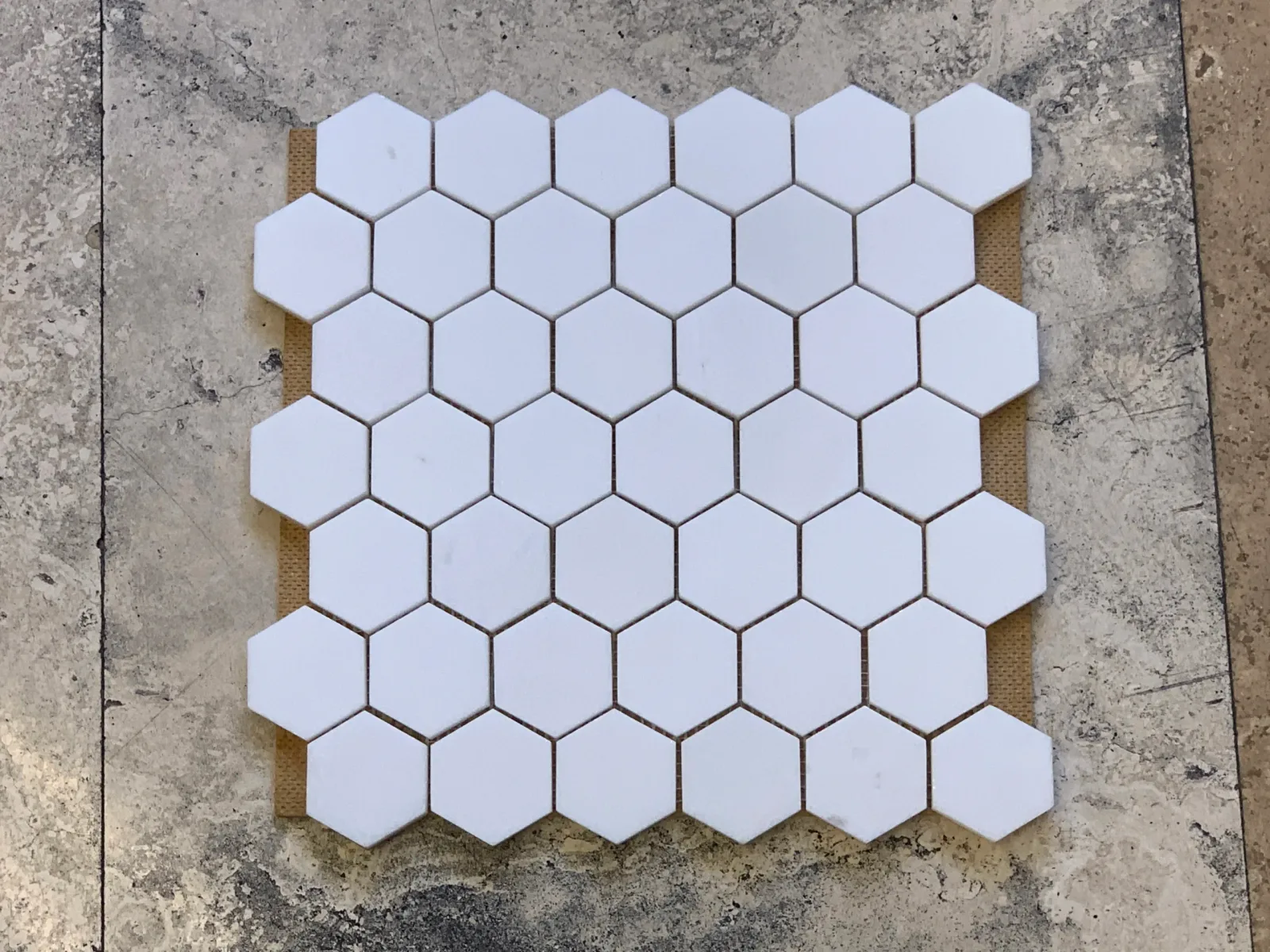Thassos White Marble Hexagon Mosaic Tile 2 inch and 3 inch polished finish marble