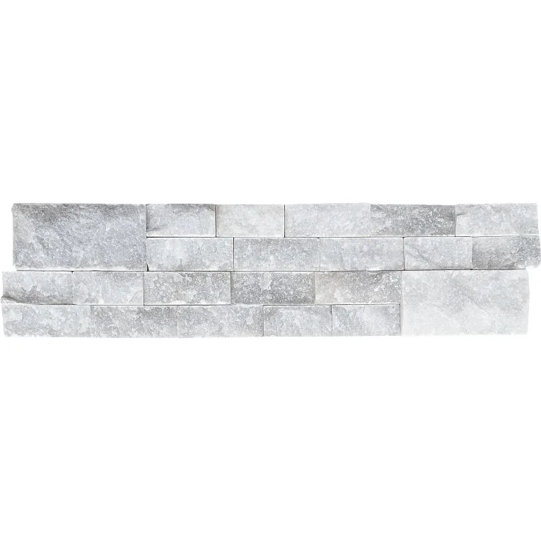 Sky Blue Marble Mosaic Tile 5-7/8x24 Mesh Sheet, Split Finish, perfect for interior and exterior applications