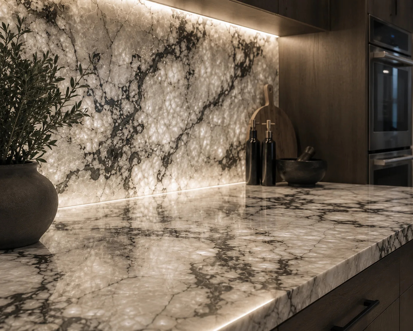 Camelot Quartzite Countertop in matte finish with rectified edges