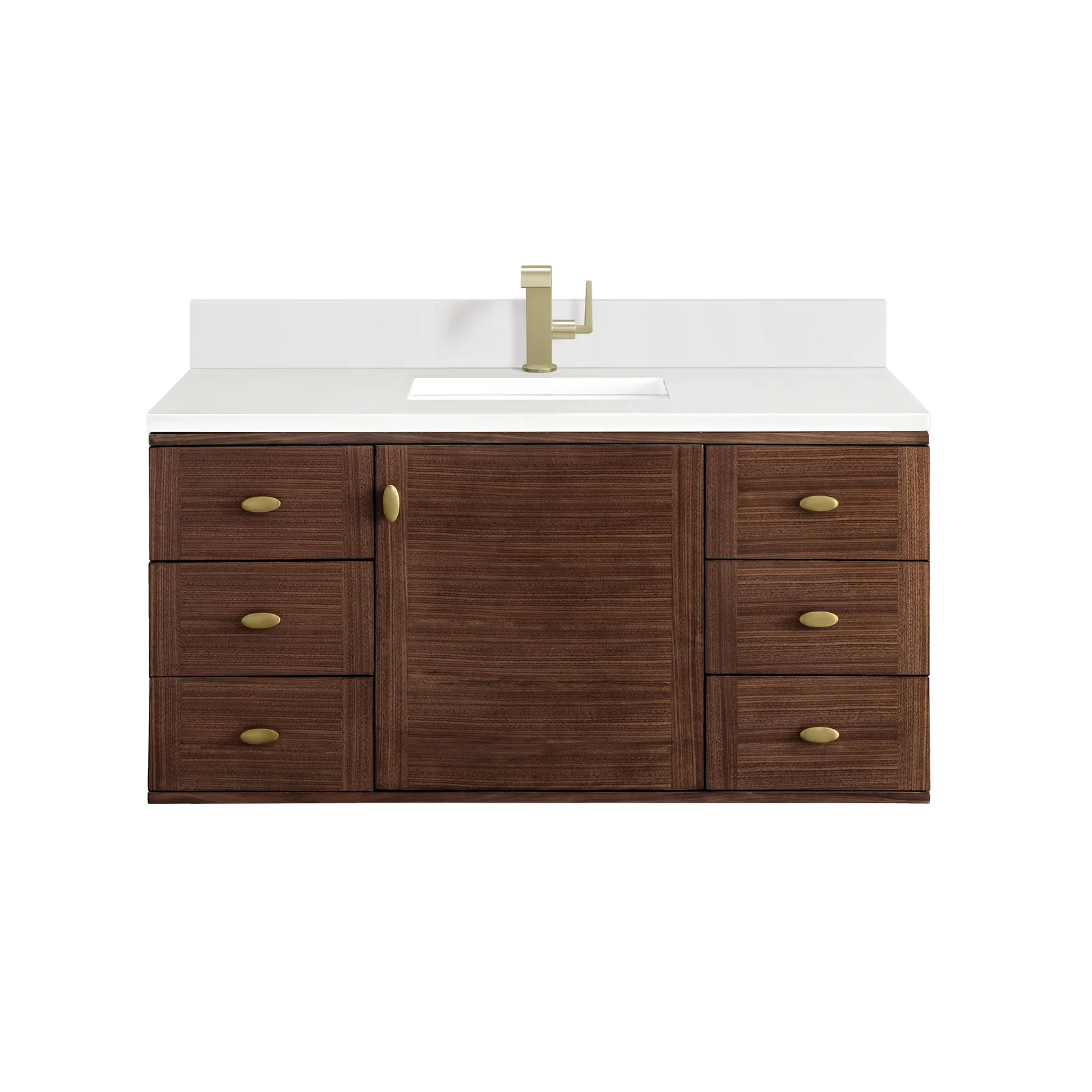 Amberly 48" Vanity Mid-Century Walnut Rubber Wood