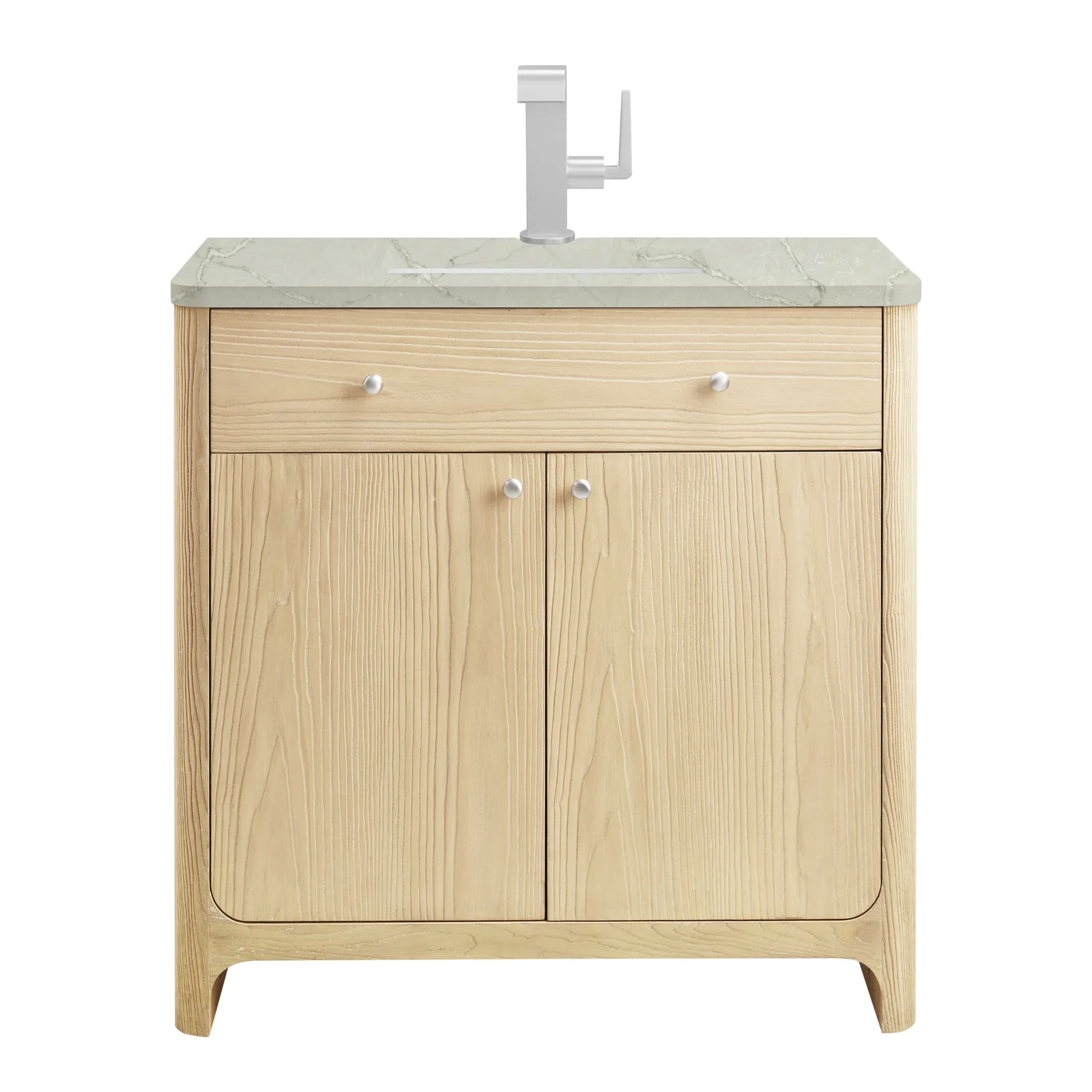Gracyn 36" Vanity in Coastal Driftwood with Silestone countertop and satin nickel hardware