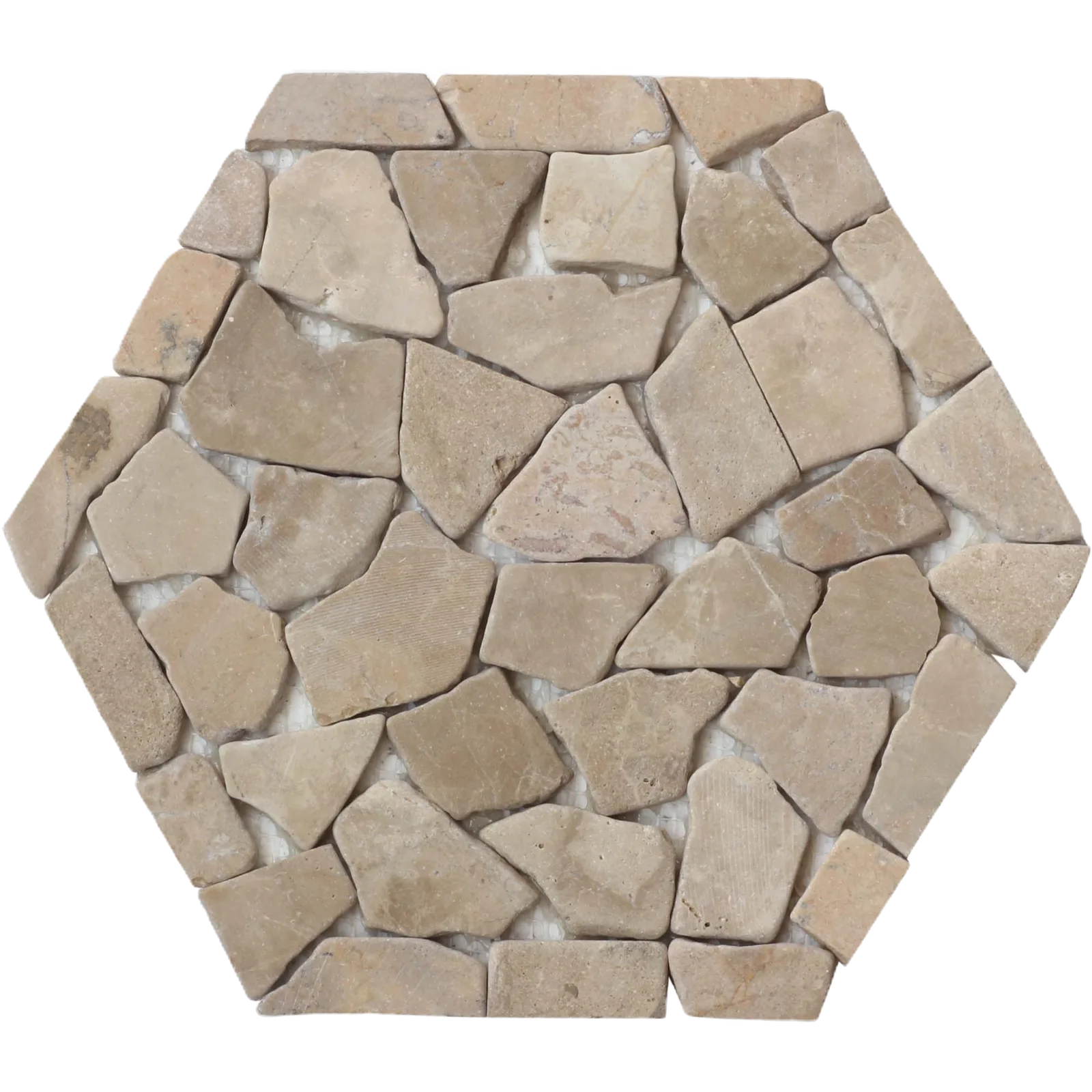 Flat Capucino Honeycomb Pebble Mosaic