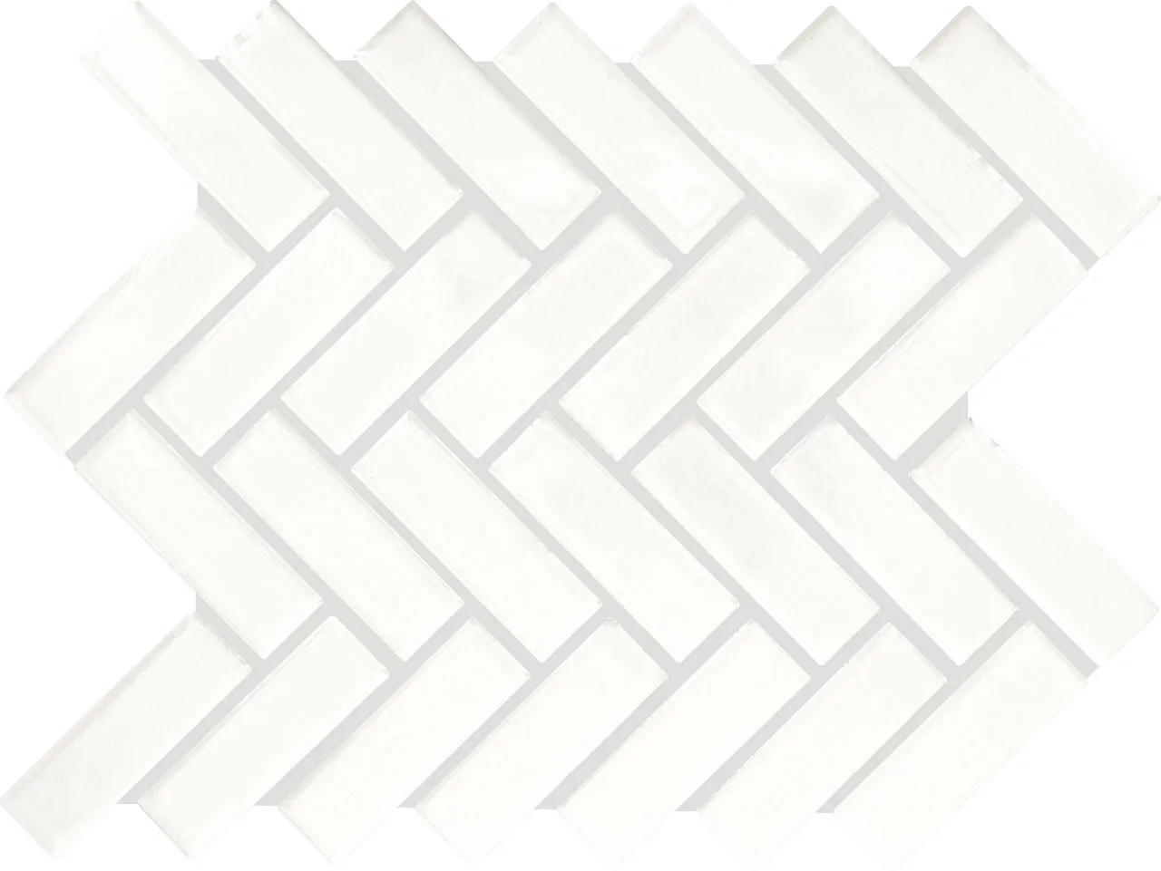 Daltile Color Wheel Mosaic Arctic White 1X3, Matte, Herringbone
