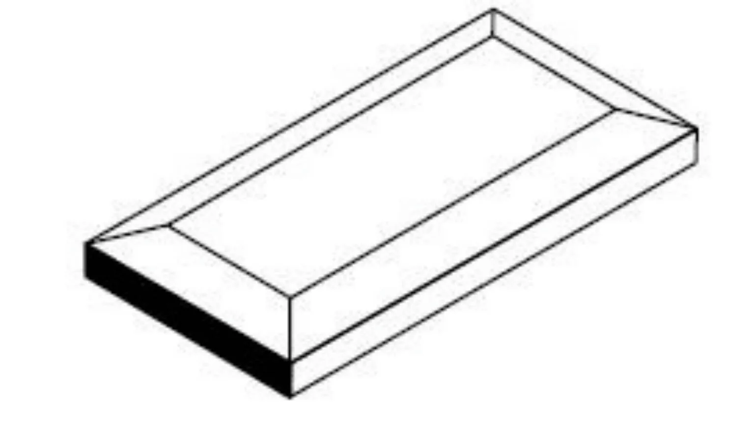 Beveled Single Glazed Edge 3"