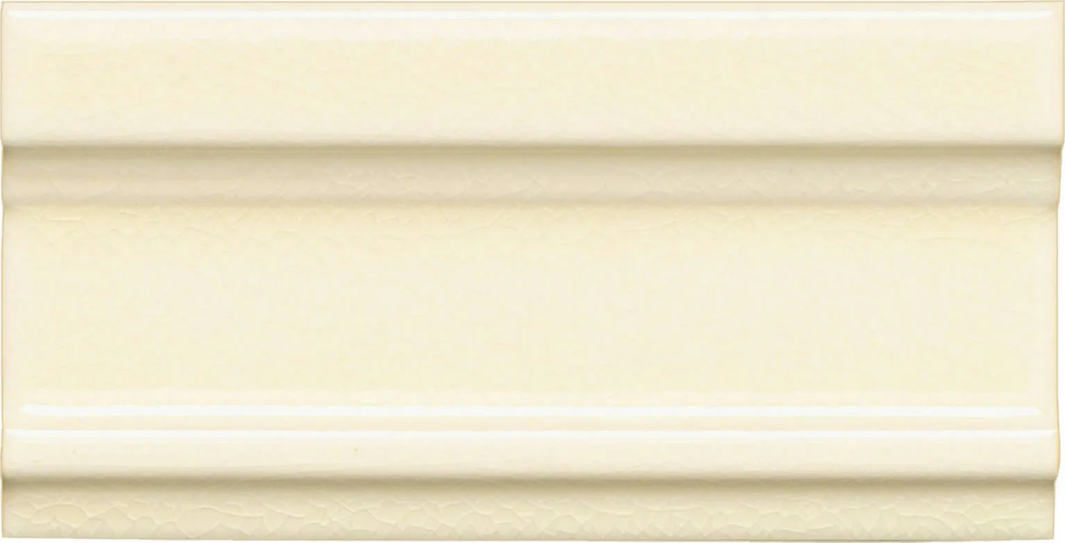 Hampton Crown Molding Ceramic Tile in White, 3x6 size, handcrafted ceramic material