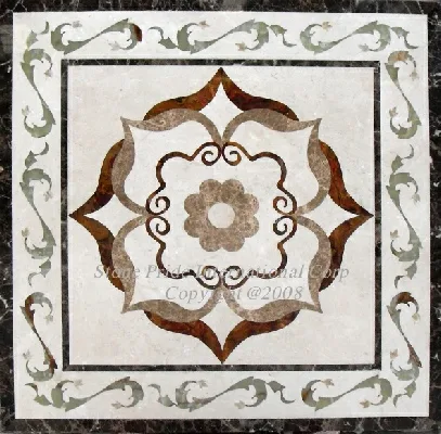 Marble Medallions August Green 24" Square