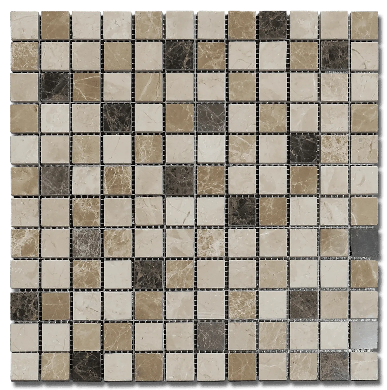Mix Mosaic polished marble tile in multicolor finish, 8.5mm thickness, suitable for floor and wall applications
