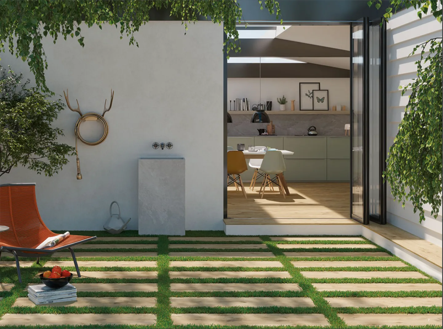 Naturale Porcelain Pavers 16x48 Rough Finish in Natural Color - Durable Porcelain Material