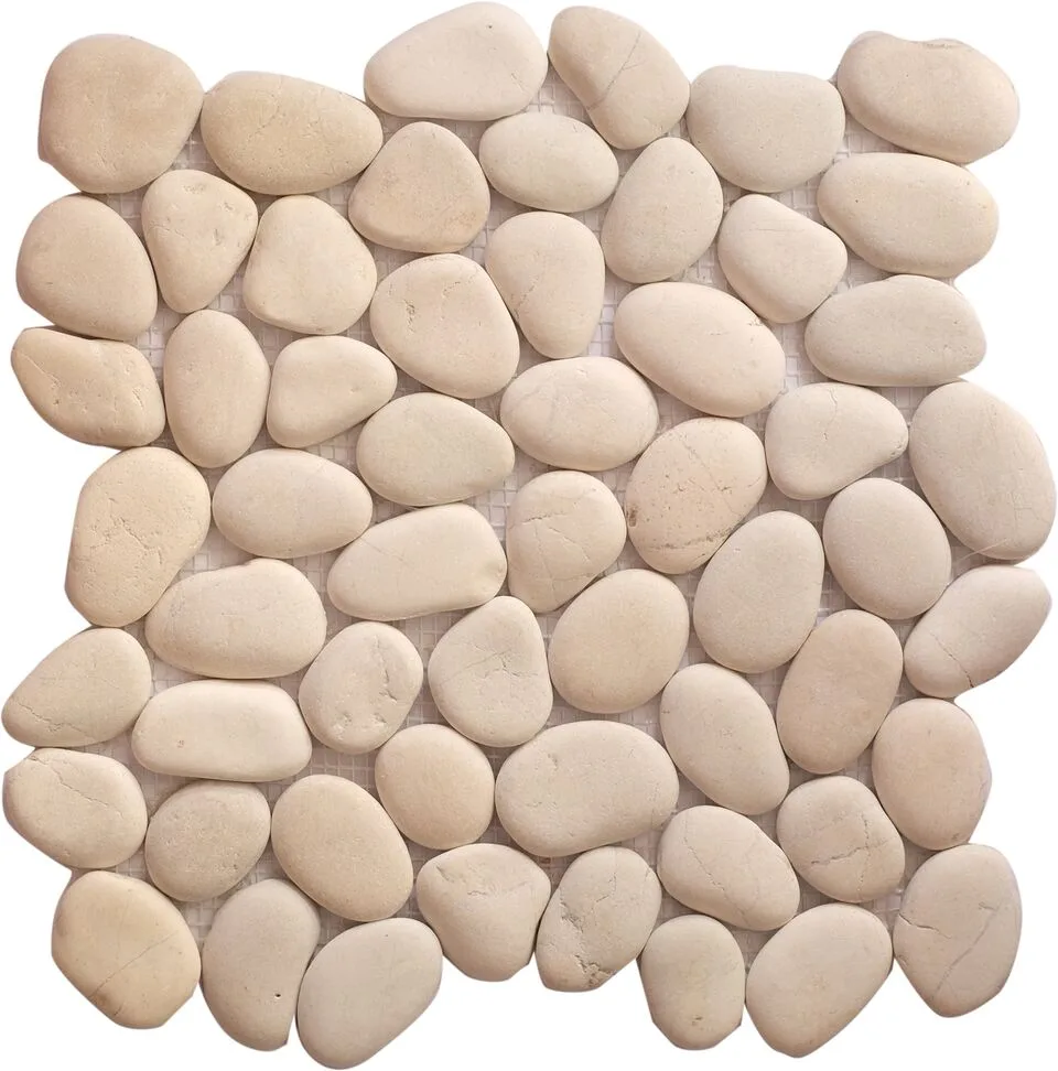 Timor White Leveled Indonesian Pebble Mosaic