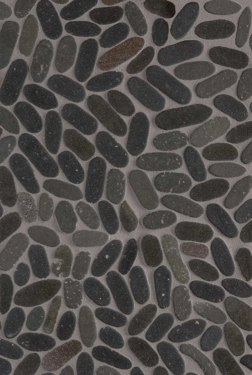 Sliced Coal Pebbles Mesh Backed