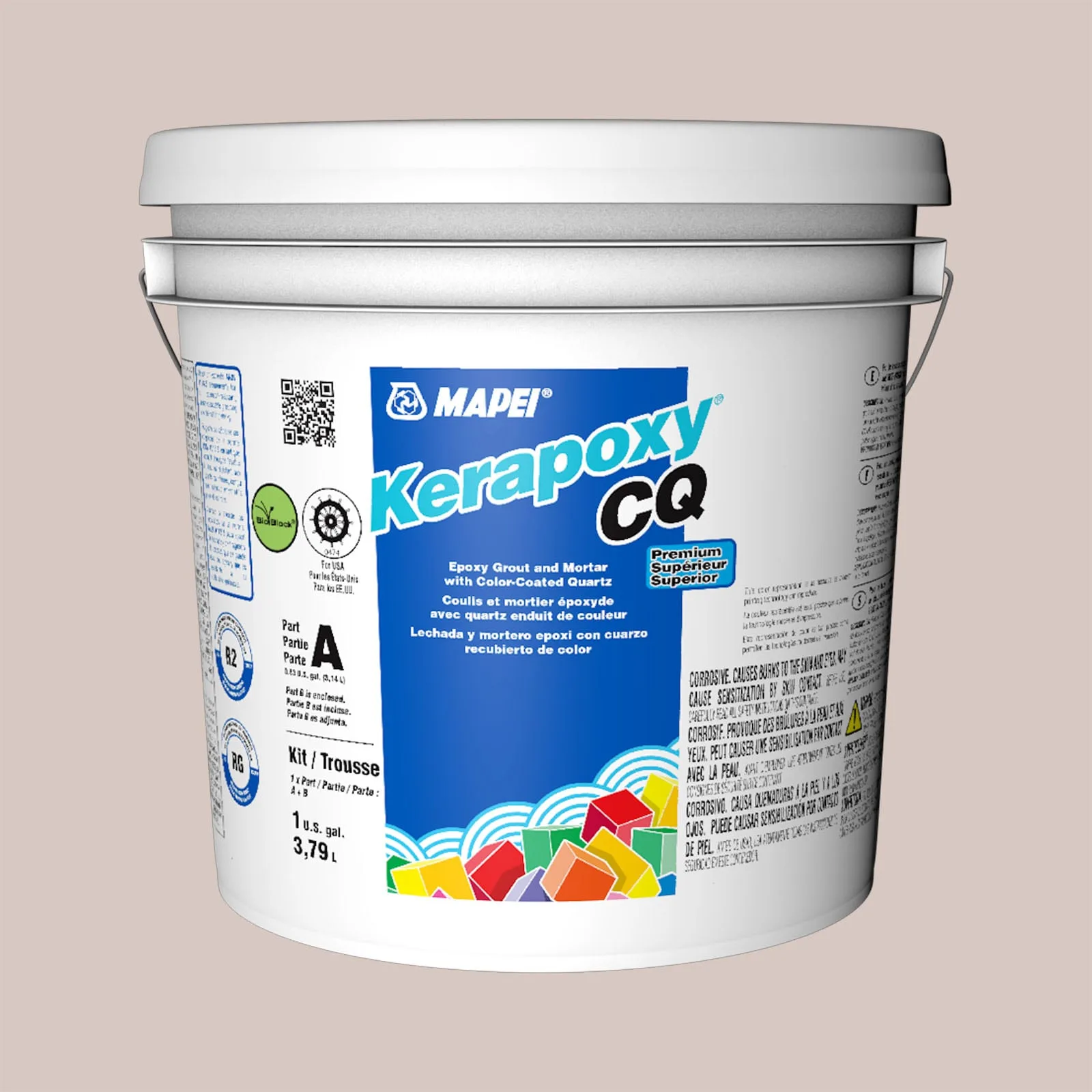 Mapei Kerapoxy CQ Oatmeal Epoxy Grout 1 Gal - Oatmeal color, high-performance epoxy material