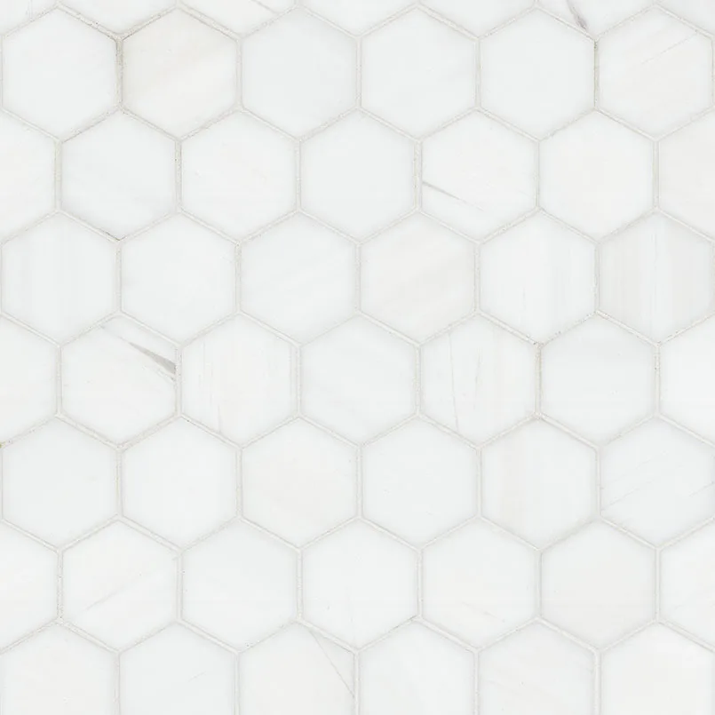 Bianco Dolomite Hexagon Mosaic