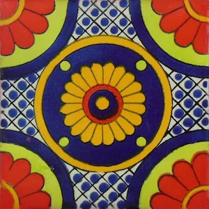 L95 - Flor Rojo Claro Talavera Tile