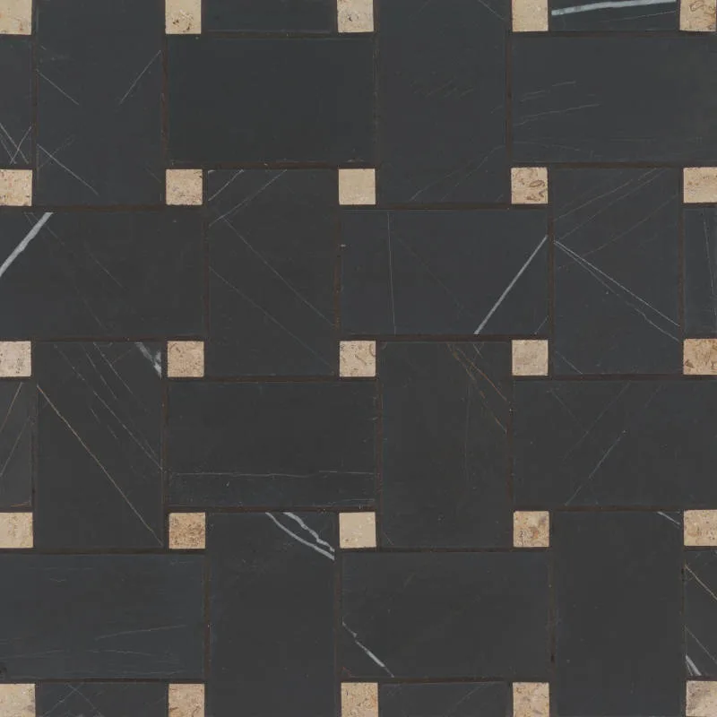 Jumbo Basketweave Sahara Noir & Beige Dot