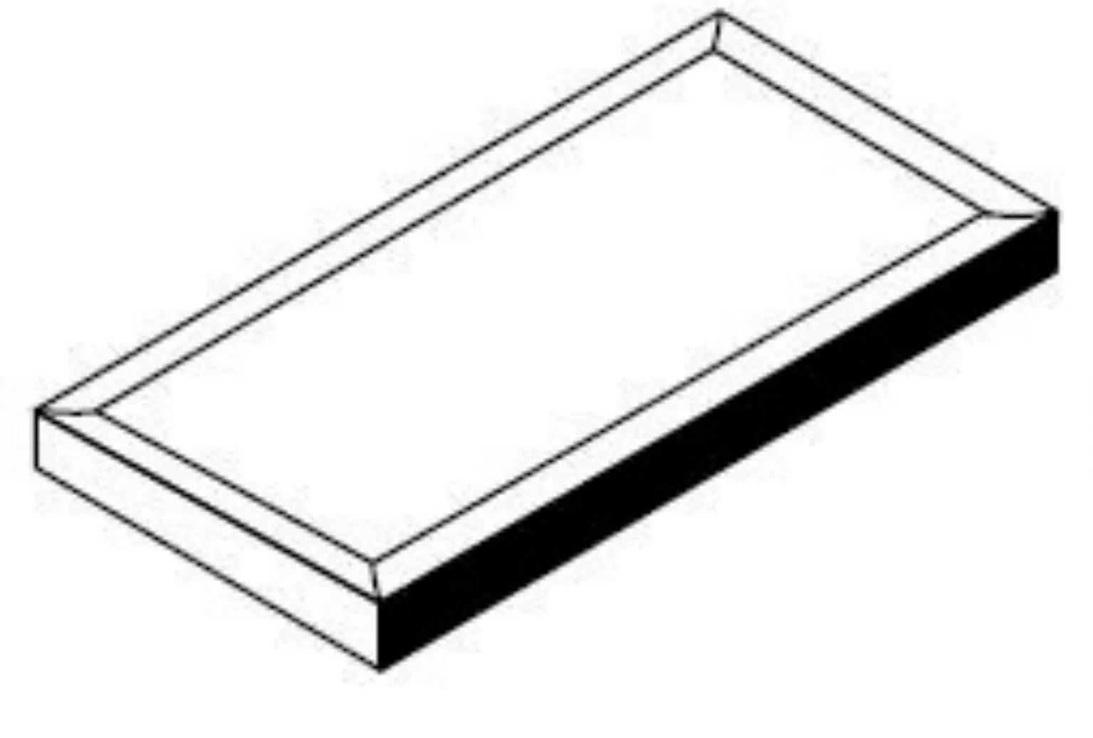 Framed Single Glazed Edge 5.8" ceramic tile in Eucalyptus color, handcrafted ceramic wall tile, size 2.8x5.8
