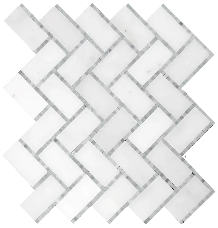 Micro Herringbone W Blue Dot