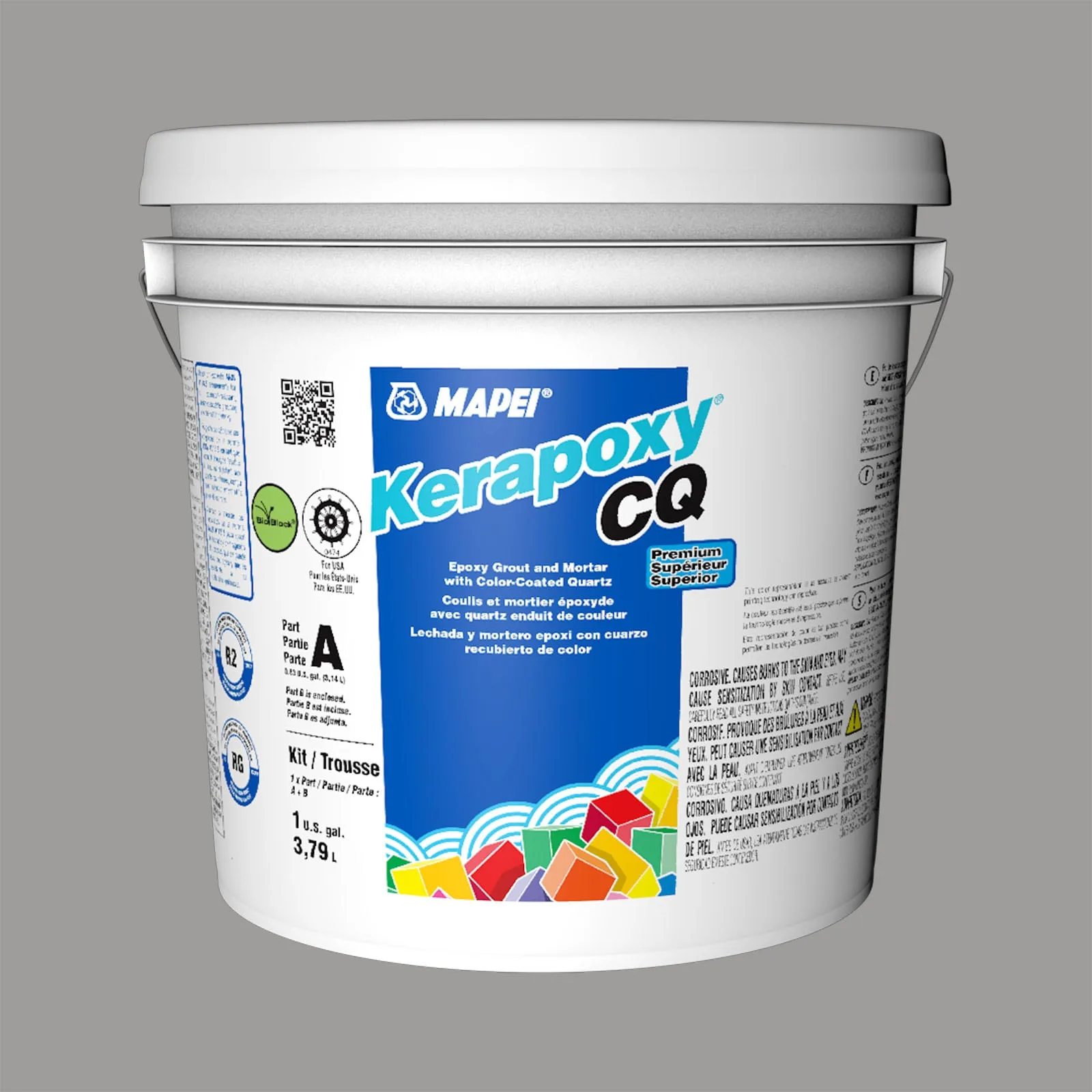 Mapei Kerapoxy CQ Timberwolf Epoxy Grout 1 Gal in Timberwolf color, premium epoxy material