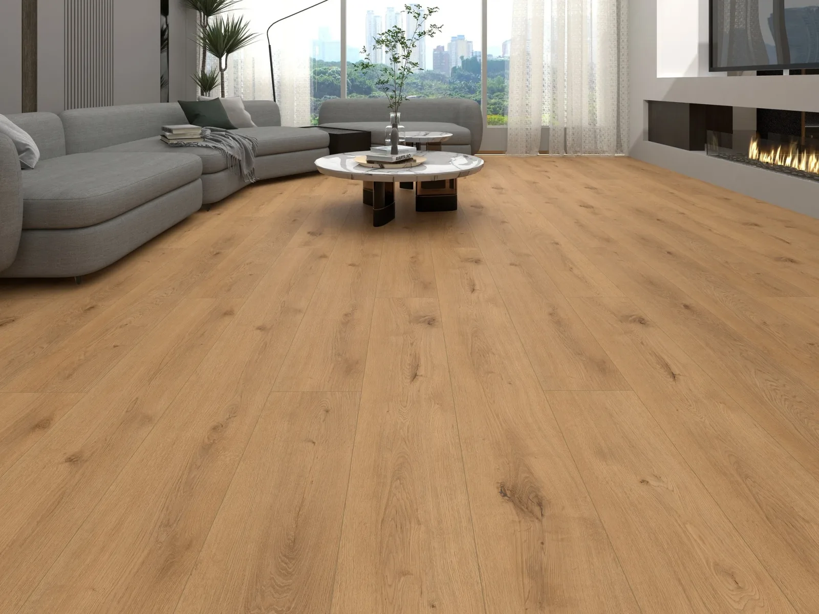 Thompson LVP Plank in embossed finish, 7mm thick, 9" wide, SPC material
