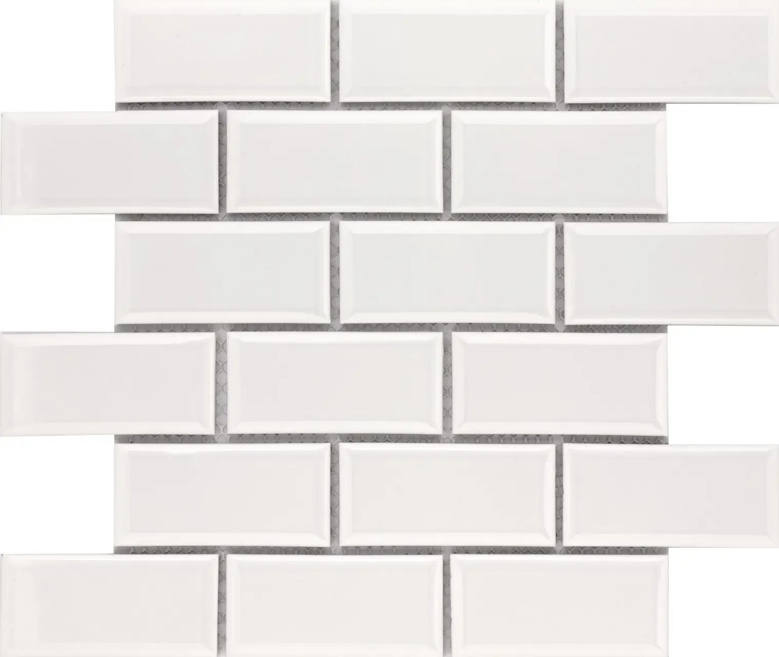 Bright White Ice 2x4 Beveled Brick