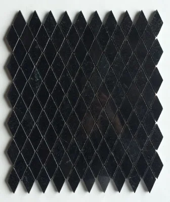 Black Absolute Marble Mosaic tile in polished finish, showcasing deep black color and elegant design.