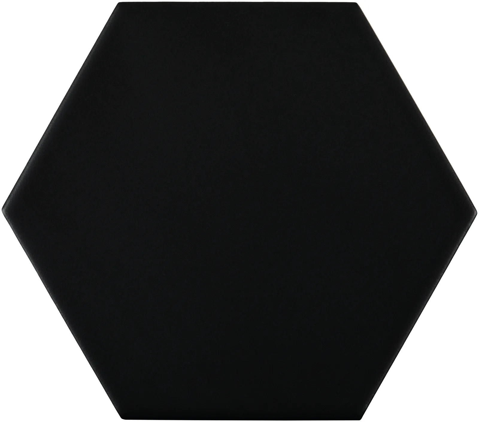 Hexagon Negro wall tile in matte finish, 5x6 size, made of glazed porcelain and ceramic