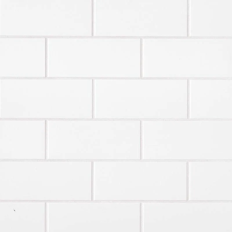 Ice White ceramic backsplash tile from the Traditions collection, available in various sizes and finishes, perfect for walls and showers.