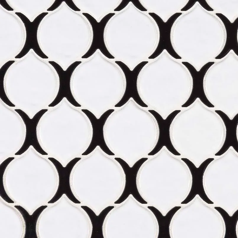 Teardrop Tuxe 6mm mosaic tile in glossy finish, ideal for elegant home decor