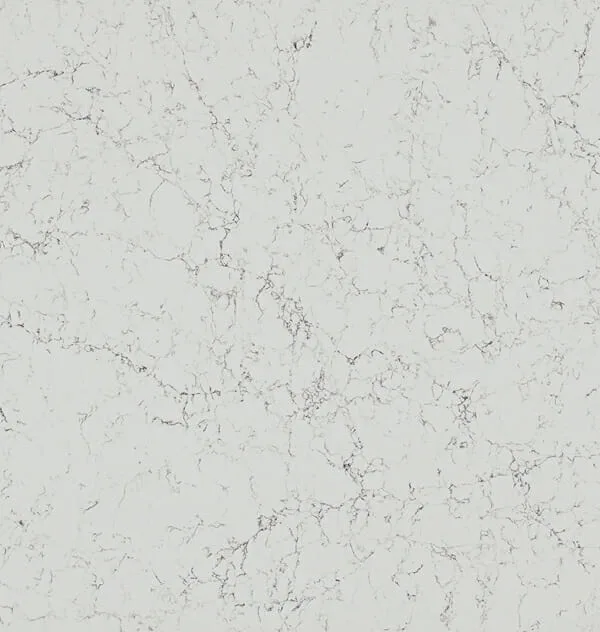 White Attica Quartz Countertop in polished finish, size 131.5x64.6, made of durable quartz
