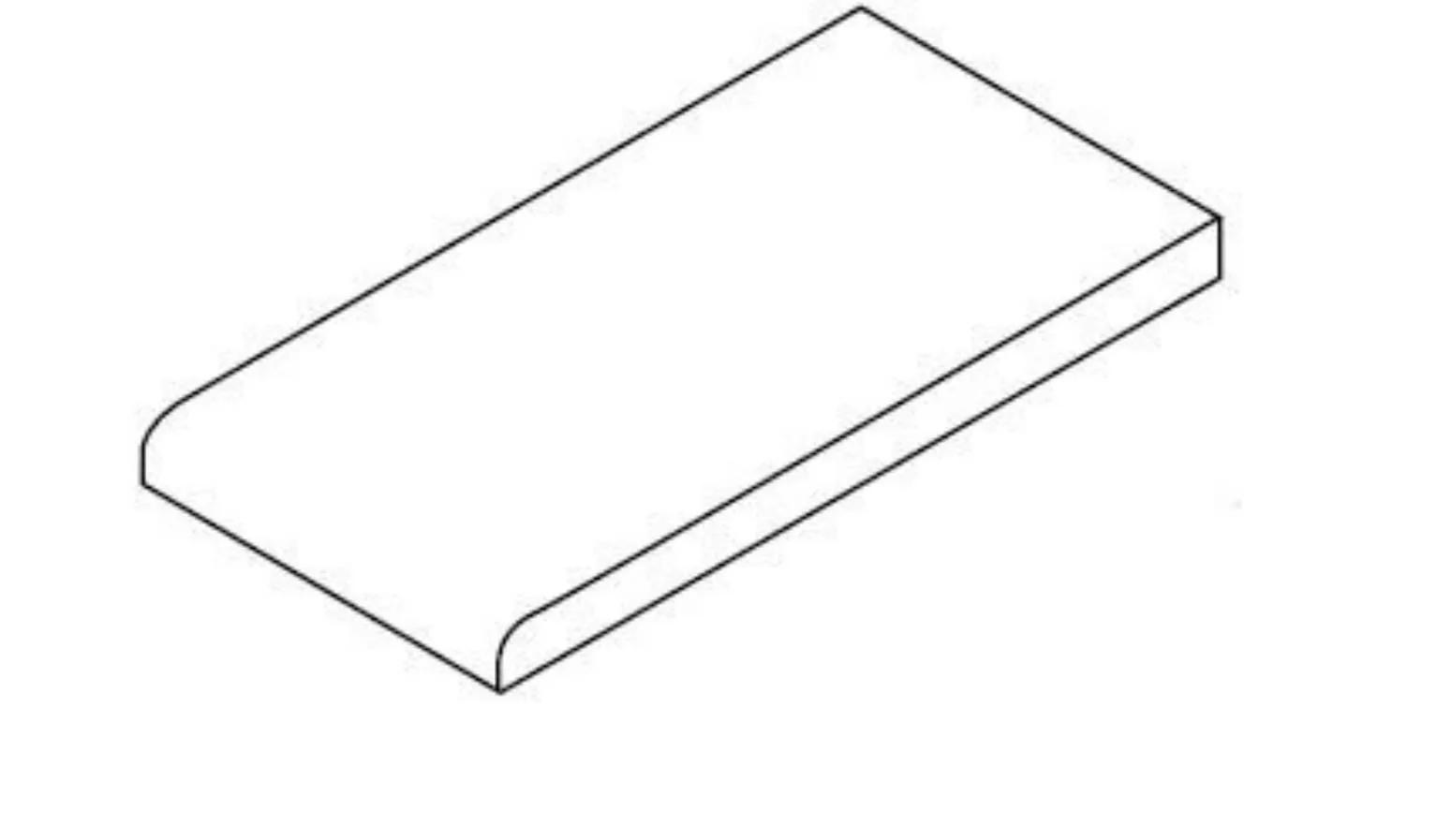 Neri Single Bullnose 3" White Ceramic Trim 3x6