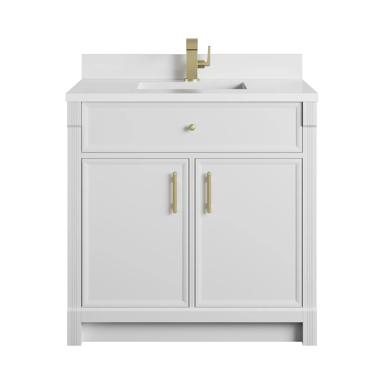 Bellshire 36" Vanity in Honey Oak Finish, Poplar Material