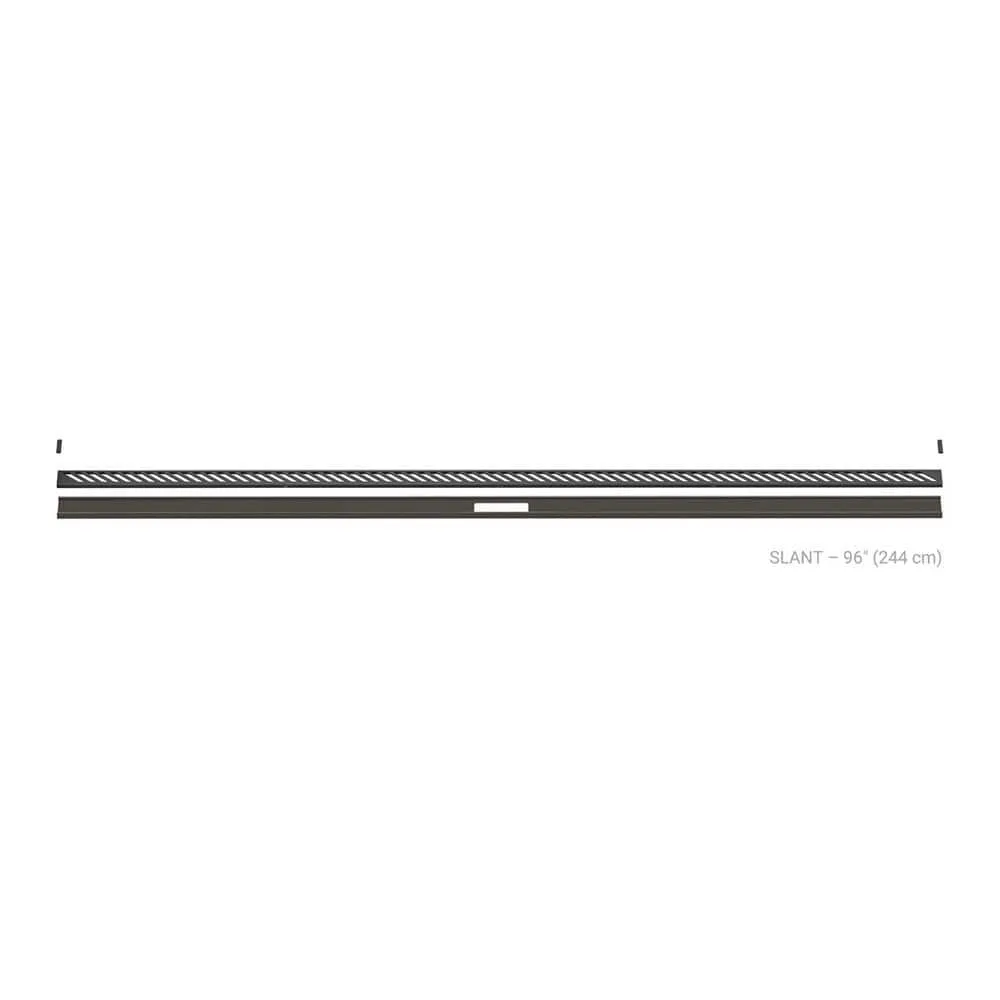 Schluter Kerdi-Line-Vario Dark Anthracite 96 in. Slant Grate and Channel Floor Installation Kit