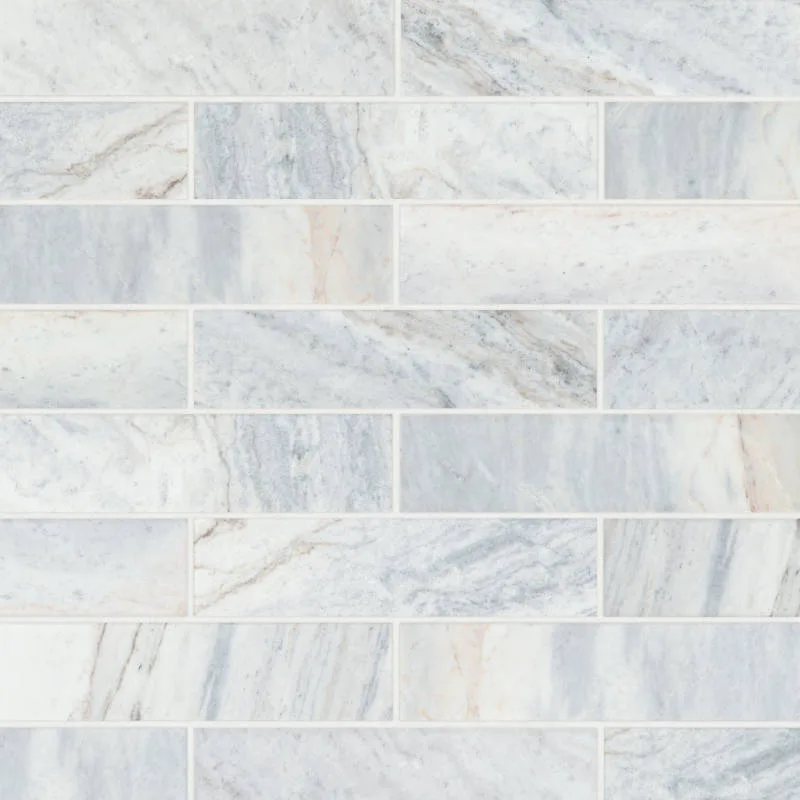 Glorious Blue Brushed Marble Tile in various sizes and shapes, showcasing a stunning blue color and honed finish.
