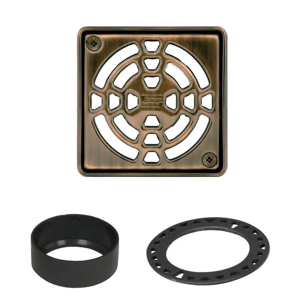 Schluter Kerdi-Drain 4 in. Oil-Rubbed Bronze Grate KD4GRKEOB, oil rubbed bronze finish, shower drain grate