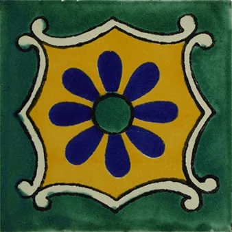 L56 Green Arabesque Talavera Tile 4x4 ceramic glazed finish