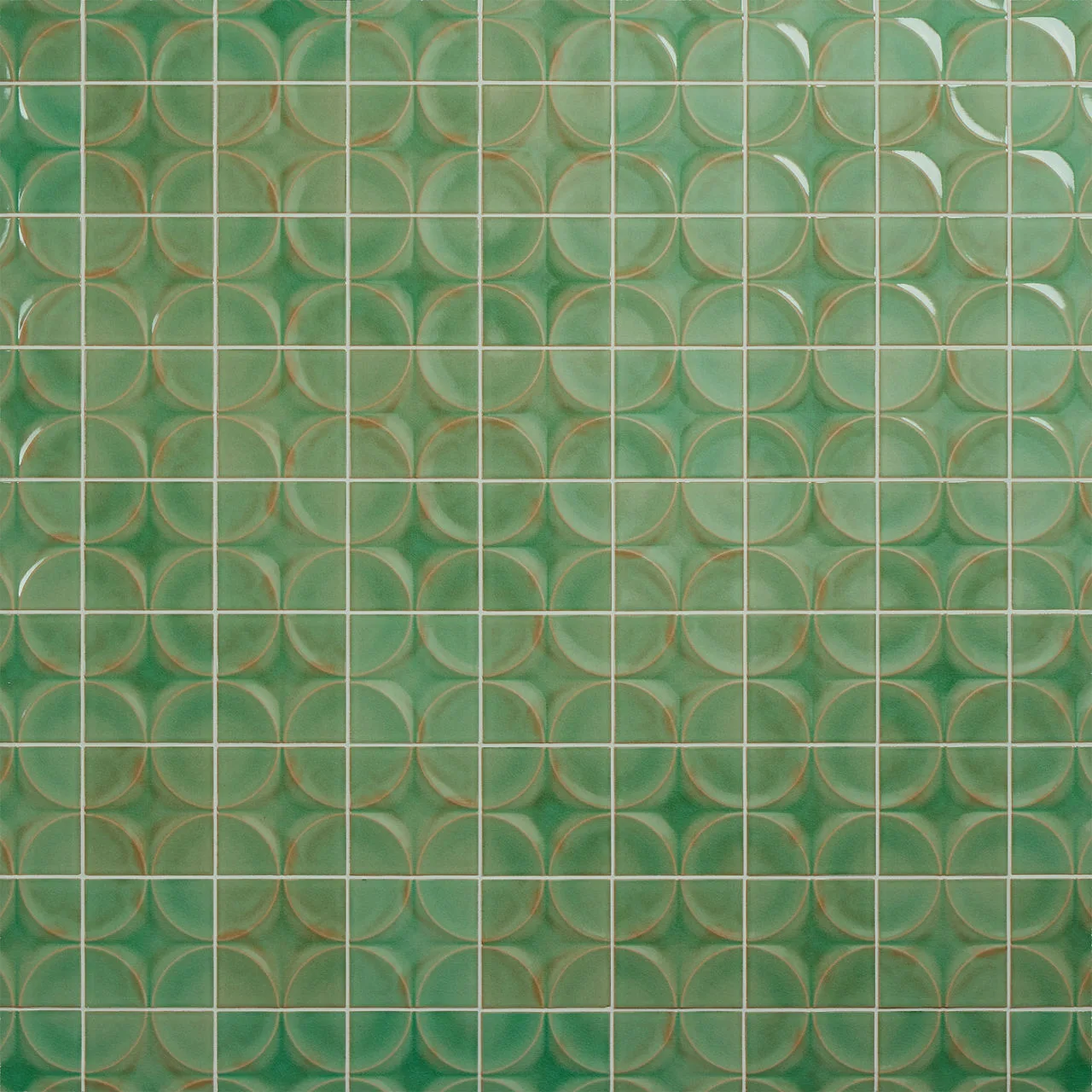 Daltile Contempee Ivy 4x4 Glossy Ceramic Tile in Ivy color, square shape, ideal for wall applications.