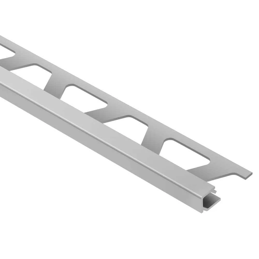 Schluter Quadec 5/16" moldings in Matte White Textured, Satin, and Satin Nickel finishes, elegant aluminum transitions for flooring