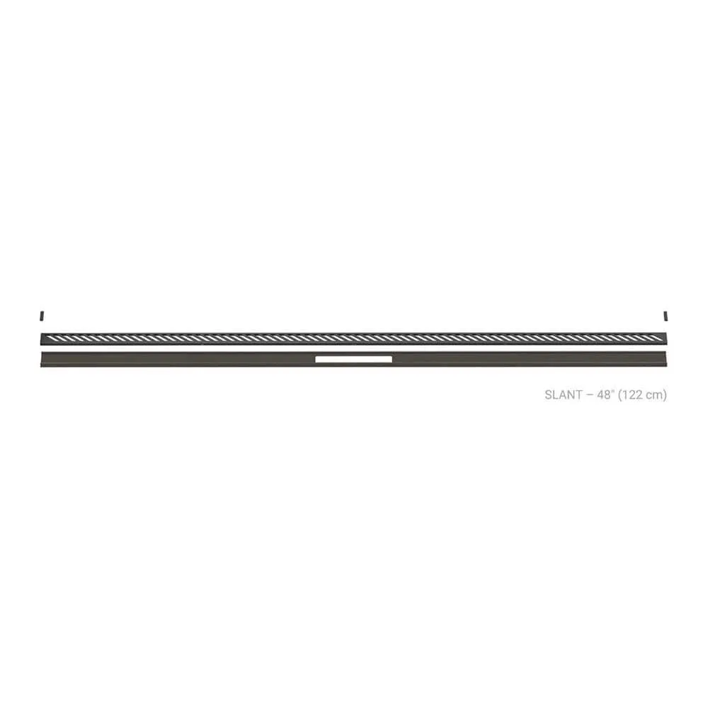 Schluter Kerdi-Line-Vario 48 in. Slant Grate Kit in Dark Anthracite color, perfect for modern shower systems