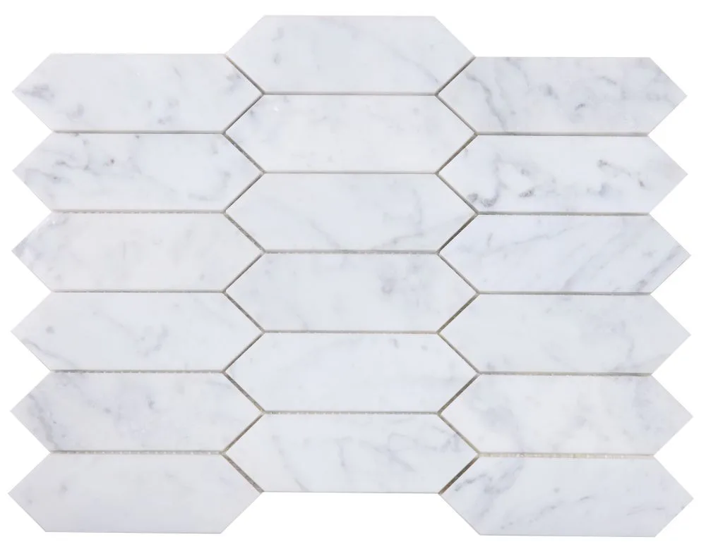 Elongated Hex Carrara