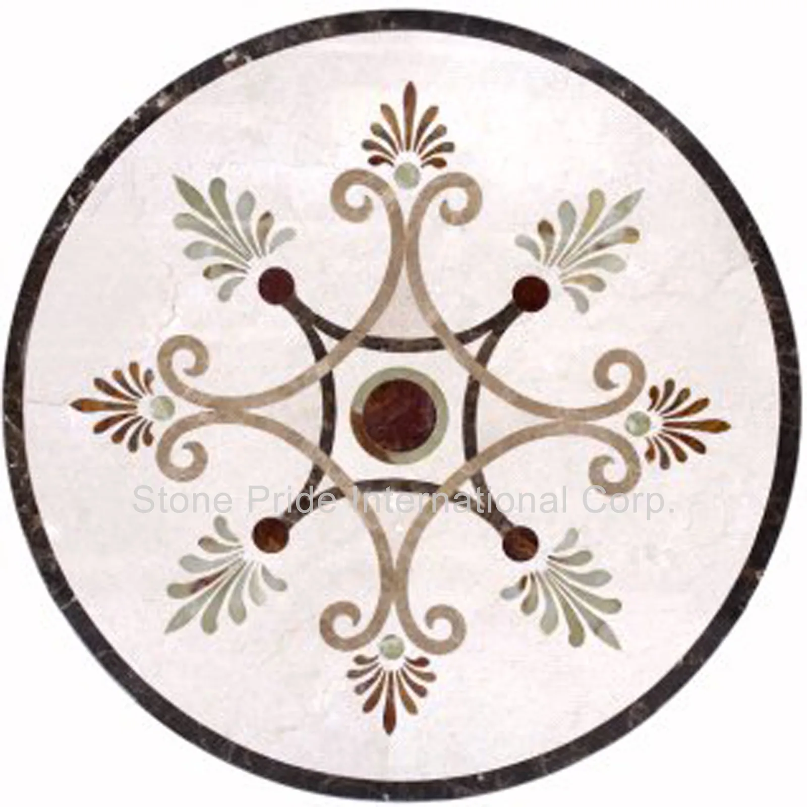 Mystic View Marble Medallion in gray and white finish, made from premium marble with aluminum backing