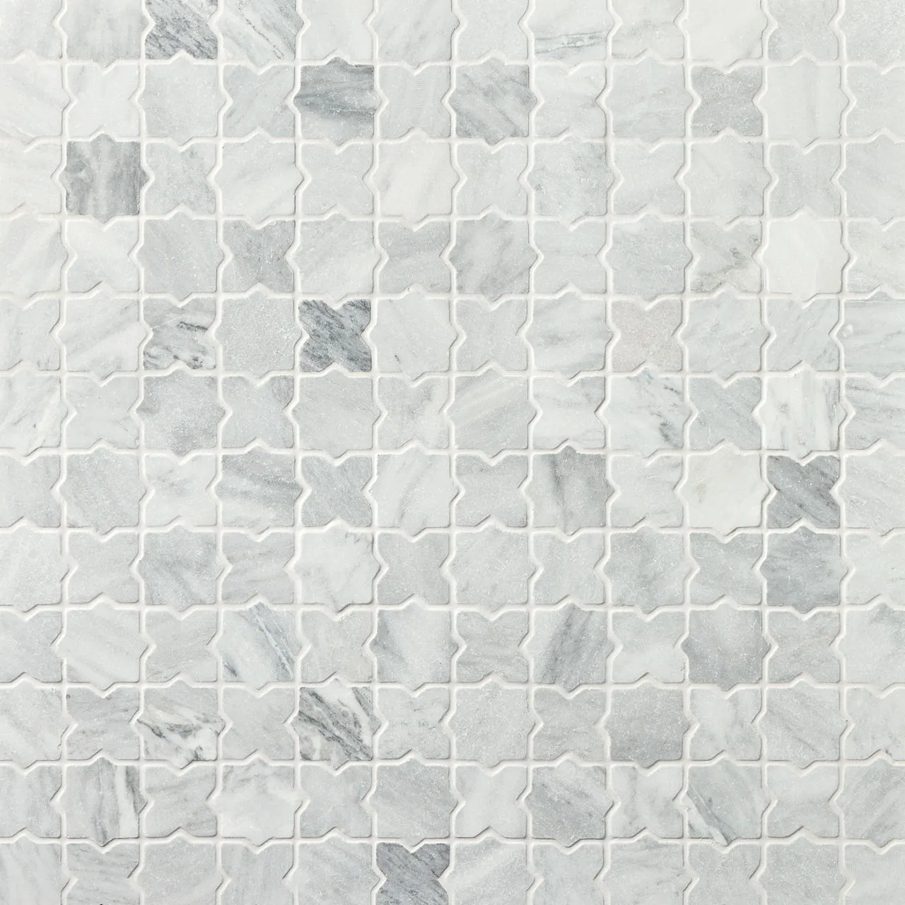Daltile Renderra Lyon Mystic Mosaic Tile, 3x3 fan size, tumbled stone finish, high shade variation