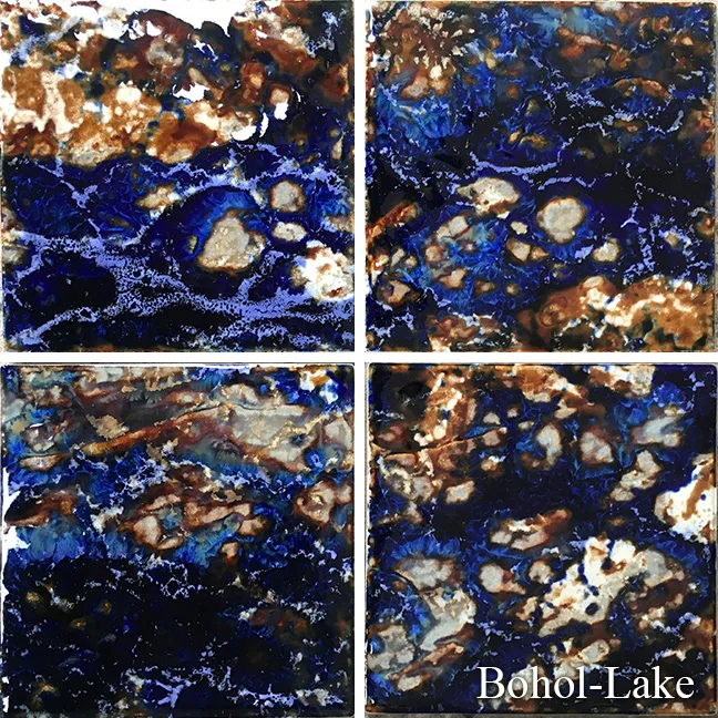 Bohol Series Pool Tile in Lake and Hills colors, 6x6 ceramic tiles, perfect for poolside installation.