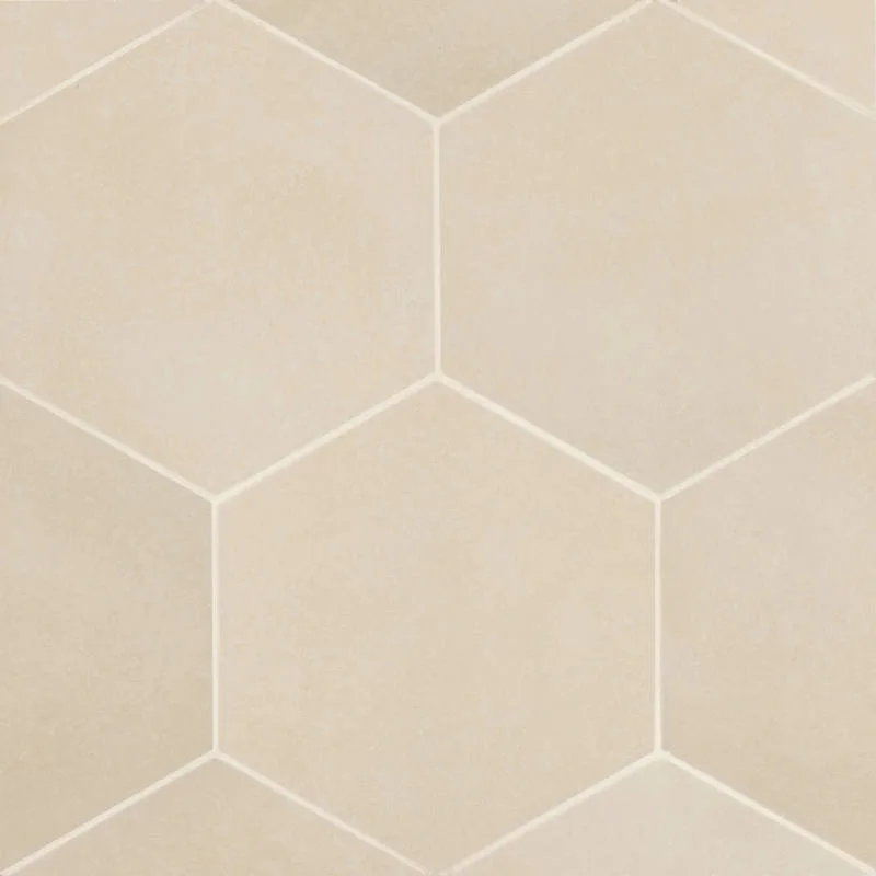 Tatami Beige Mosaic Tile 10x10 matte finish porcelain ceramic hexagon and circle shapes