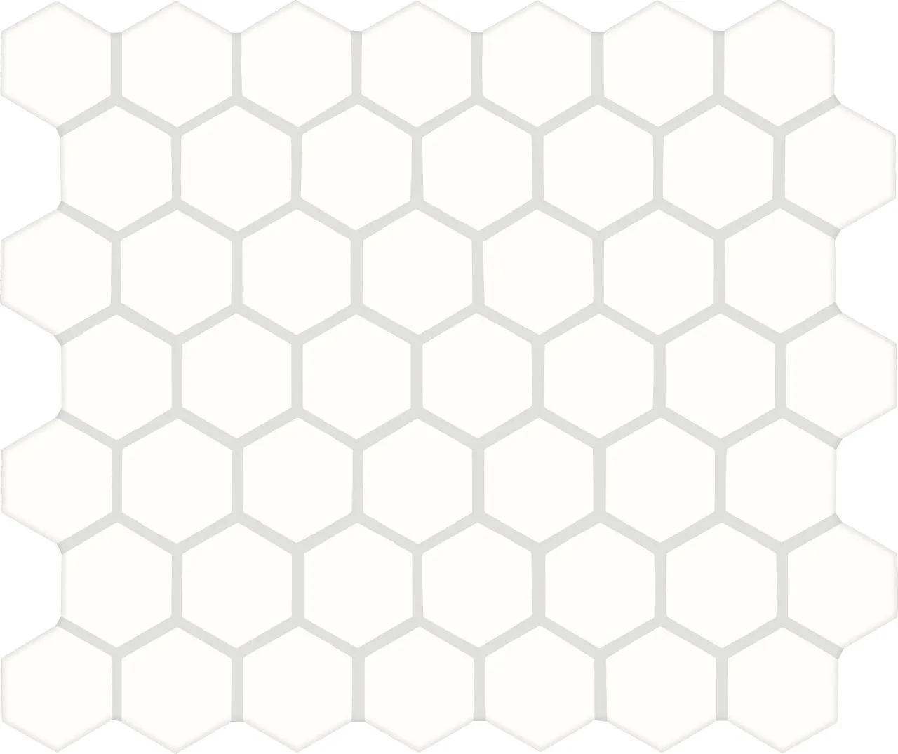 American Olean Color Story Mosaics Ice White glazed mosaic tile in various sizes including 2x3, 1.5, 2x2, and penny rounds, glossy finish